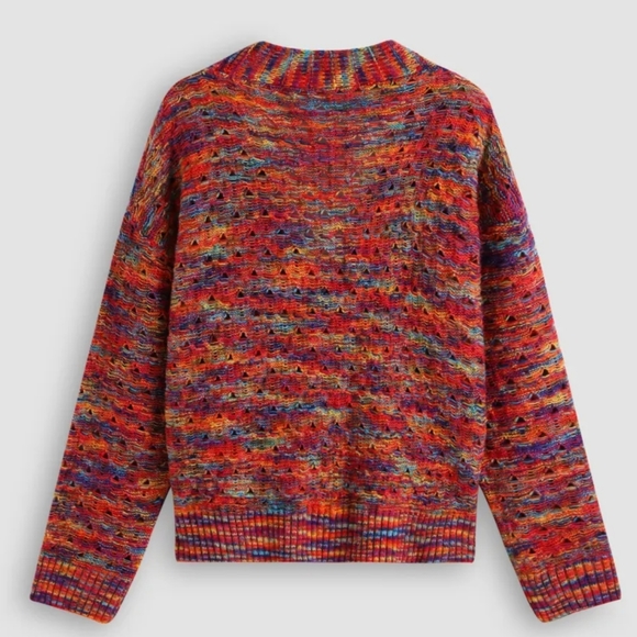 Multi Color Light-Weight Button Up Cardigan Large - Picture 4 of 4